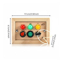 Wooden Busy Board LED Lights Young Child Switch Light Toy Burr-Burrless