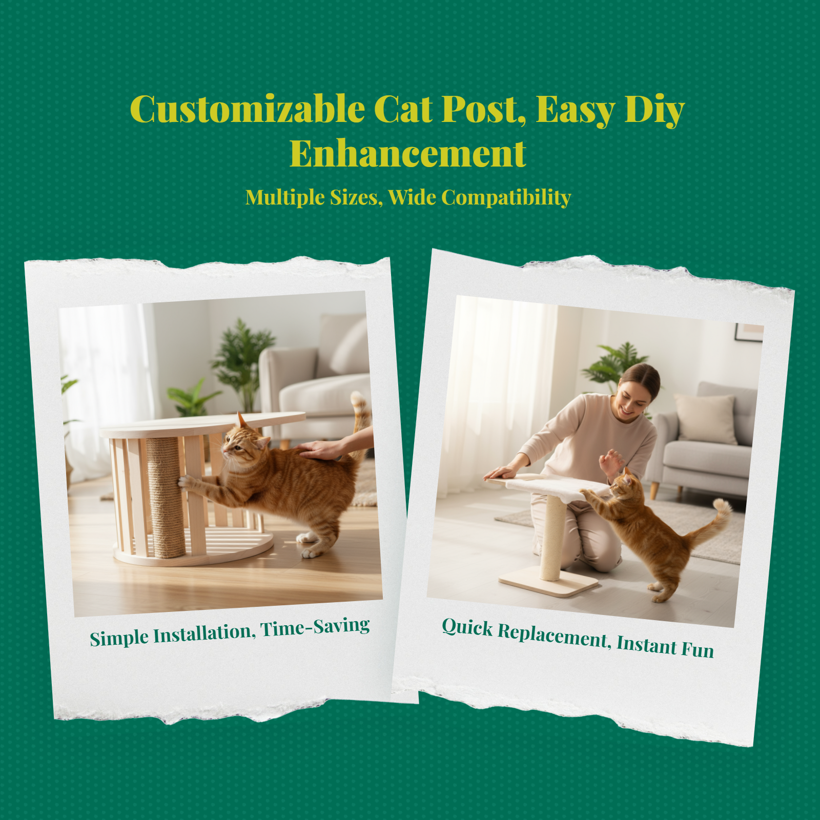 Sisal rope cat scratch post DIY