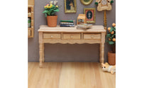 1:12 Scale Dollhouse Desk Apron Miniature Wood Table Retro Style