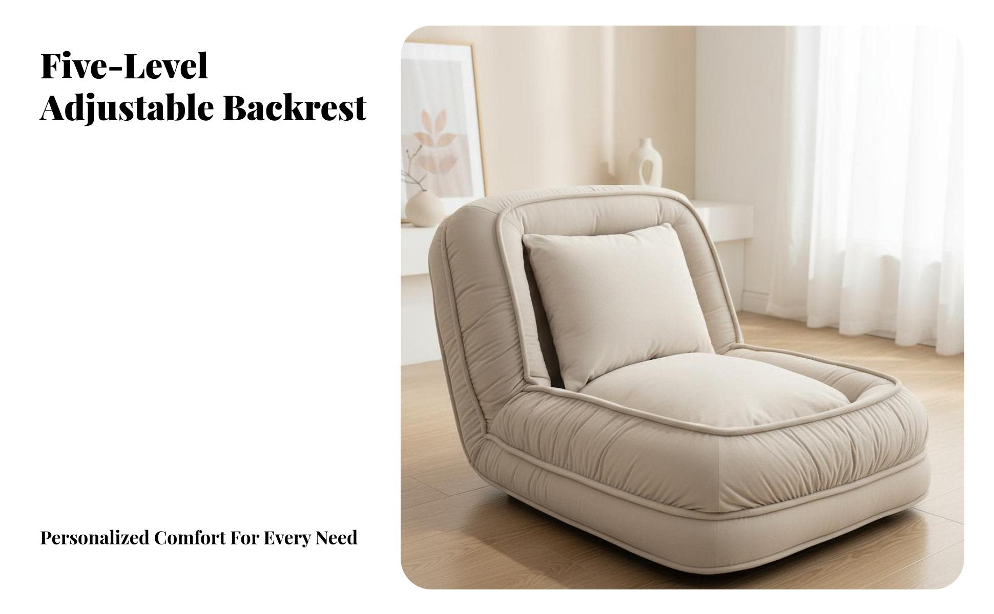 Human-Sized Pet Bed Foldable Stress Sign Lazy Sofa Adjustable Backrest Space-Saving for Two People, Stu Stress Nts, Balcony