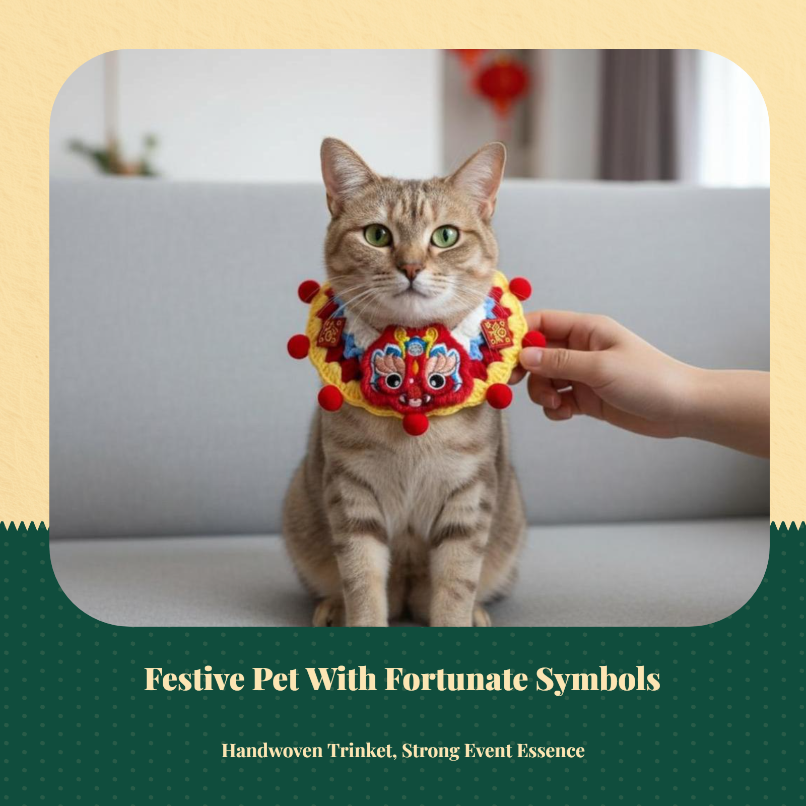 Pet Scarf Cream Sphere Wyrm Festive Decoration