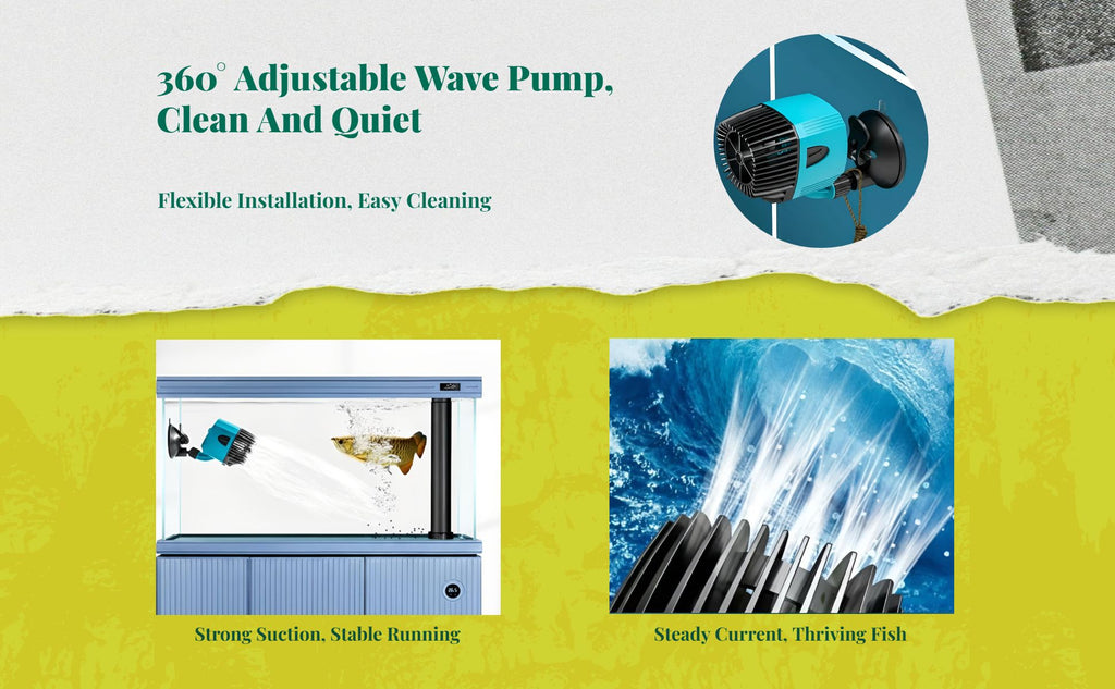 Adjustable aquarium wave pump