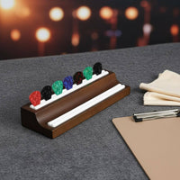 Wooden Guitar Pick Holder Double-Row Slots Guitar Pick Display Box for Teaching