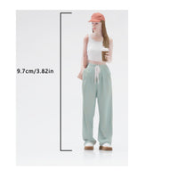 Girl Figure Holding Coffee Display Scene Accessory Coffee Cup Figurine