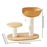 Wooden Feline Tree Curved Ledges Feline Climbing Climber Sturdy and Stable