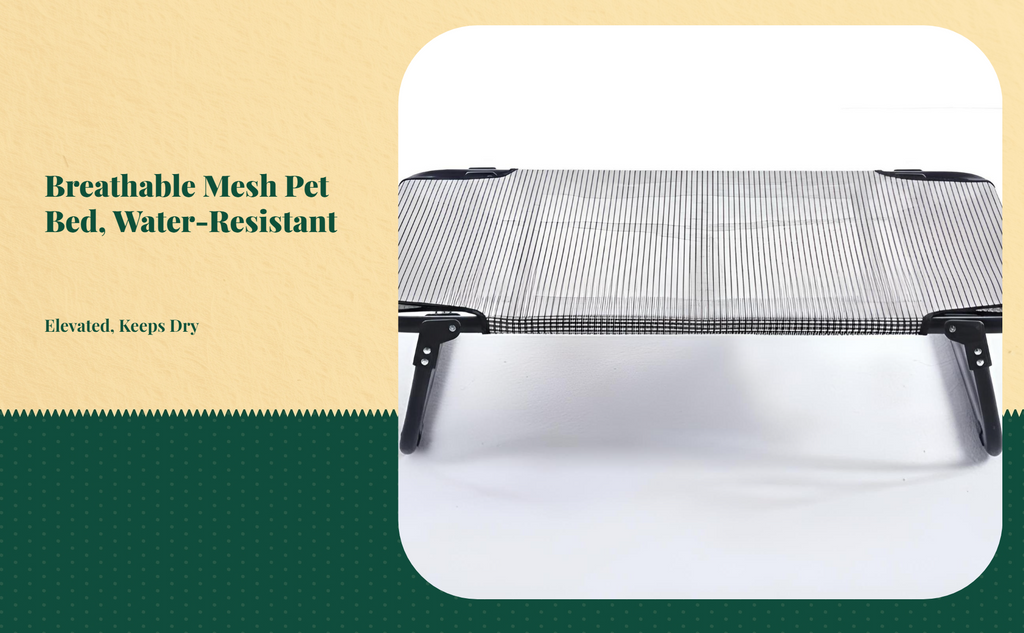 Elevated Dog Bed, Foldable Pet Cot, Removable Cover, Cooling