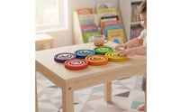 6 Pieces Wooden Disc Wooden Rings Set Educational Color Disc Challenge Fine