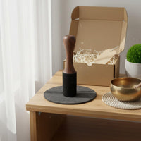 Tibetan Singing Bowl Mallet Solid Wood Suede Wrapped Mallet Deep Soothing Tones
