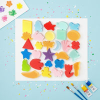 30 Pieces Kids' Paint Sponge Set Reusable Art Supplies Washable for DIY Projects
