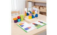 Mirror Shape Building Block Set Solid Wood Material Wooden Mirror Reasoning Game