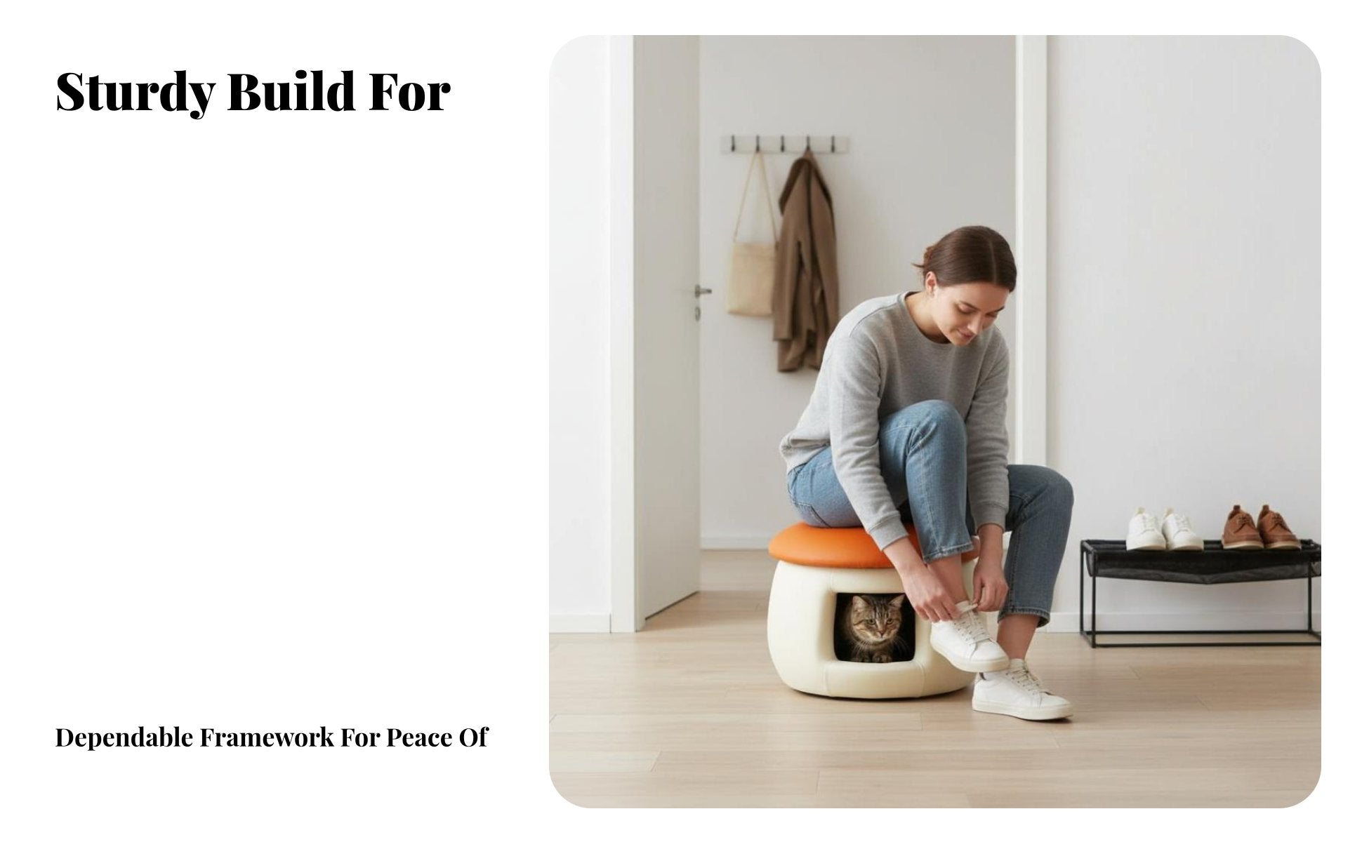 Mushroom-Shaped Cat House Stool Space-Saving Enclosed Pet Retreat Double-functionPurpose Design Multipurpose for Balcony, Indoor