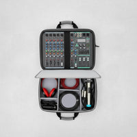Audio Mixer Carrying Case Customizable Interior Padded Mixer Case Triple-Carry Carry Podcast Equipment Bag for Podcasters, Artists, Studio