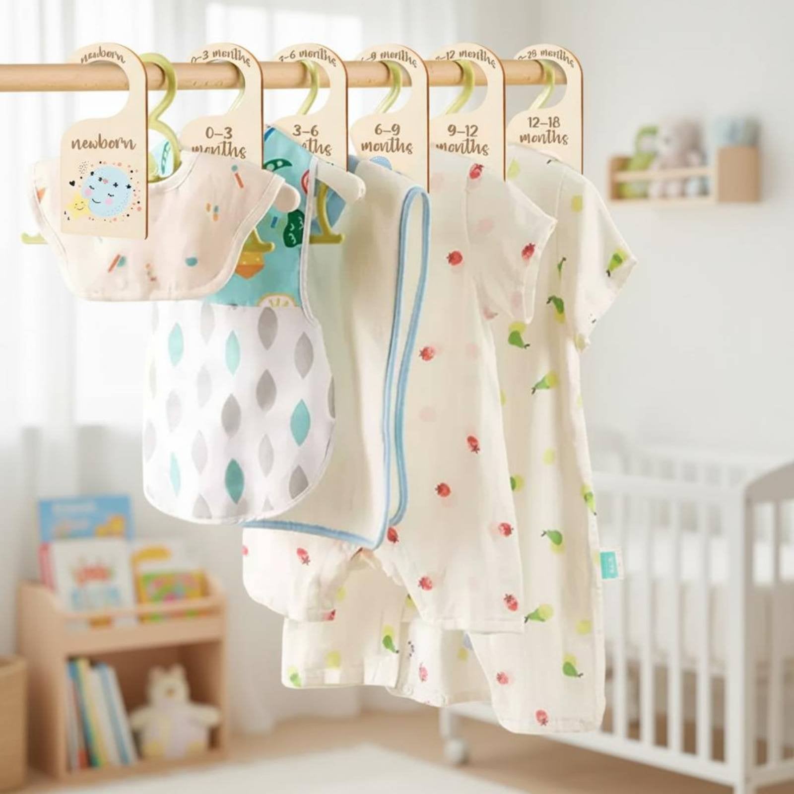 9 Pieces Baby Closet Dividers Sturdy Wood Wooden Closet Dividers