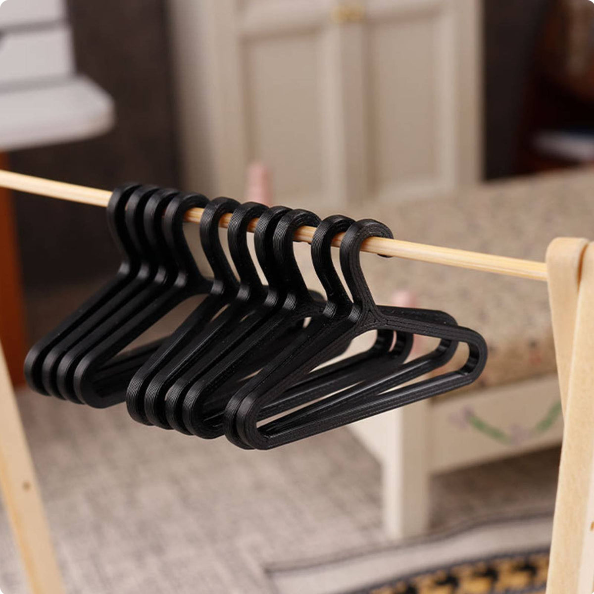 10 Pieces Miniature Clothes Hangers Handmade for Hobbyists