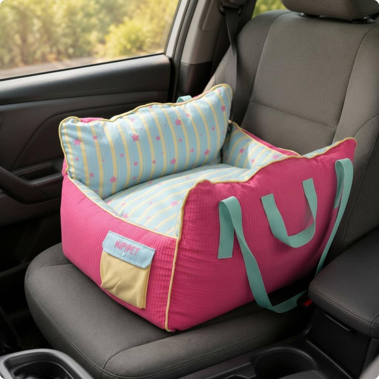 3-in-1 Pet Carrier Bag Soft Padded Dog Booster Seat Adjustable Straps for Cats