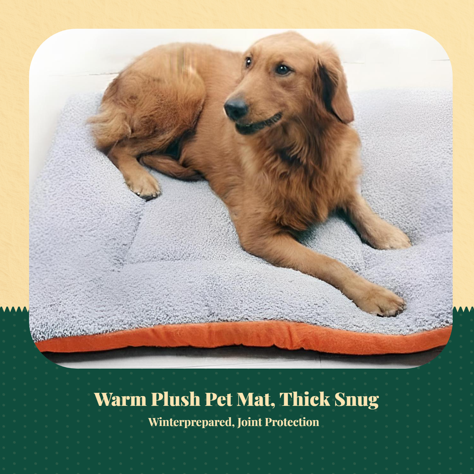 Plush fleece dog bed mat, non-slip, warm, for large dogs