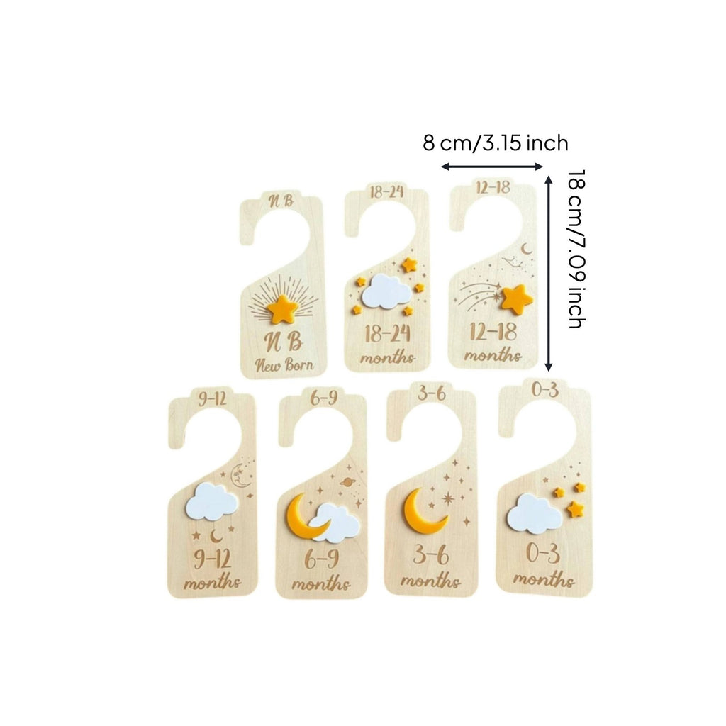 7 Pieces Wooden Baby Closet Divider Cute Nursery Design for Parents