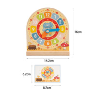 Wooden Clock Calendar Toy Multifunctional Children's Clock Board Movable Hands