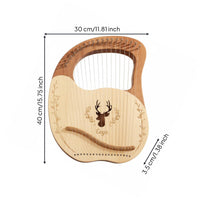 19-String Lyre Harp Warm Clear Tones 19 String Lyre 18 Stringer Shape for Travel
