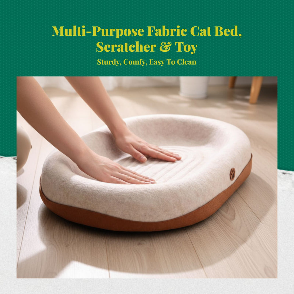 Cat Scratcher Bed, Corrugated Cardboard, 2-in-1 Lounge & Pad