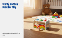 Multifunctional Wooden Percussion Toy for Kids, 8-Note Music Bench, Early Learning Sphere Table