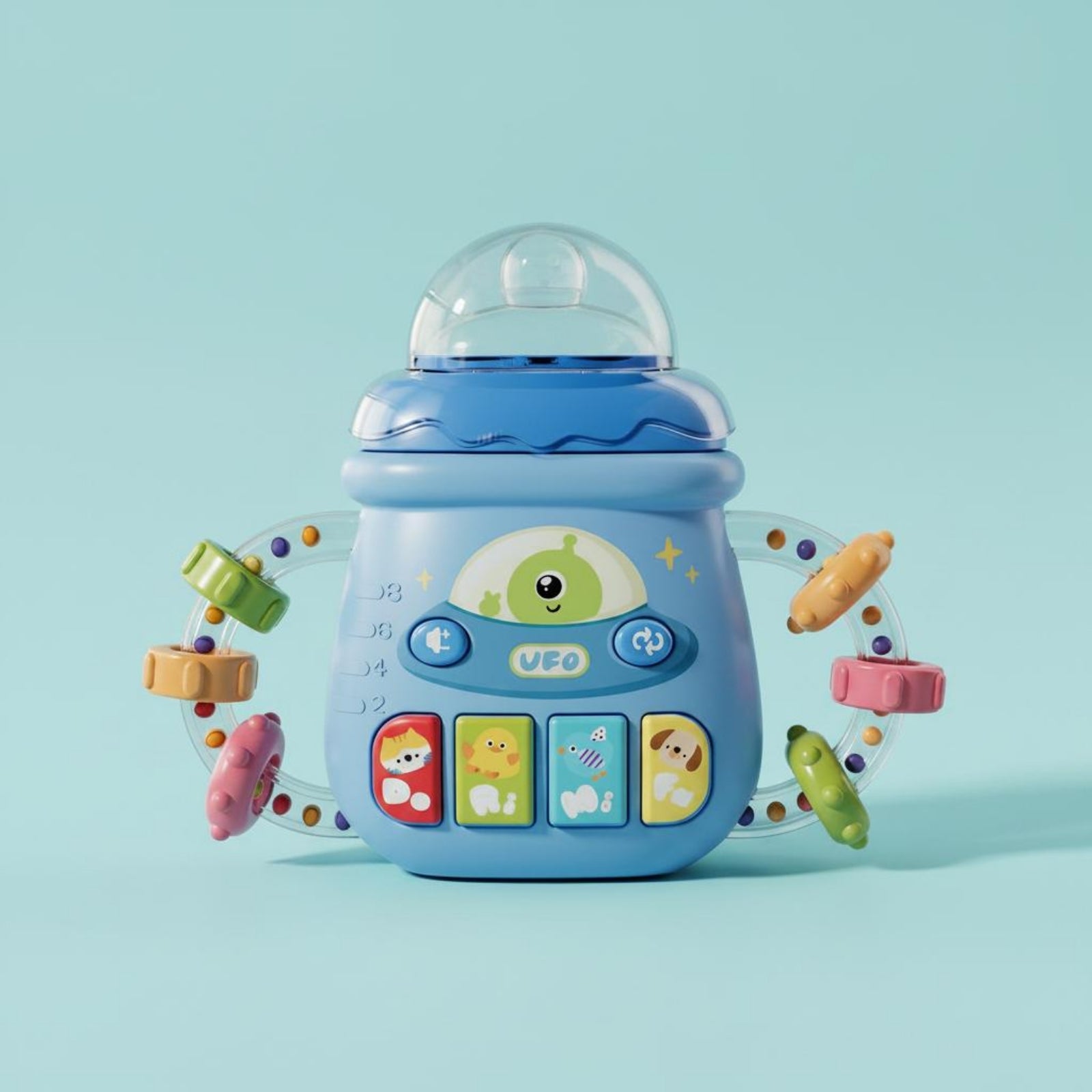 Bottle-Shaped Sensory Toy Movable Bead Rings Sensory Baby Toy Bottle for Infants