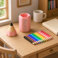 Dollhouse Pencil Holder Faceted Desk Accessory Pointed Tip