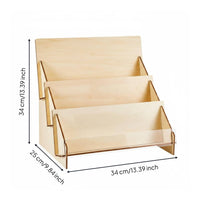 Step Shelf Organizer Versatile Use Wooden Display Rack Saving Desktop Book Stand Students, Crafters, Bookshelf, Craft Fair