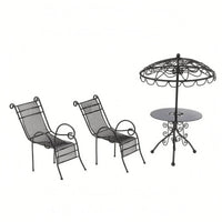Dollhouse Patio Furniture Reclining Fairy Garden Furniture Wrought Iron Style