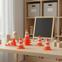 Miniature Traffic Cone Odorless Material Toy Road Cones and Barriers Spark Imagination Sand Table Barrier Model for Hobbyists, Educational Projects
