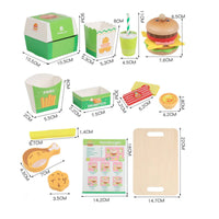 Wooden Burger Toy Stackable Wooden Hamburger Toy Smooth Edges for Early Learning