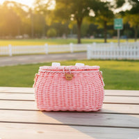 Rattan Basket Backpack Handwoven Woven Kids Backpack Sturdy for Baby Carriage