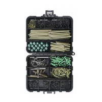 408 Pieces Carp Angling Equipment Kit Sorted Compartments Hook Holder and Bead Kit Quick Change Swivels Fishing Hook Accessory Set