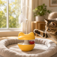 Feline Interactive Feeder Toy Rocking Base Feline Play Feeder Plastic