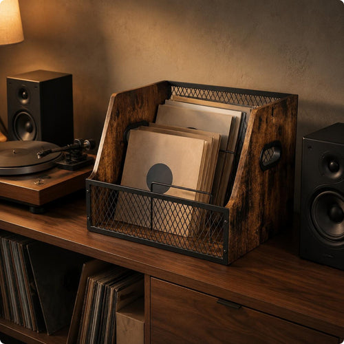 Vinyl Album Storage Crate Easy to Browse Album Magazine Storage Box