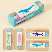 Wooden Rotating Game Cognitive Development Rotating Cube Game for Young Children