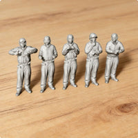 5 Pieces WWII American Tanker Figure Ready to Paint WWII American Army Combatant