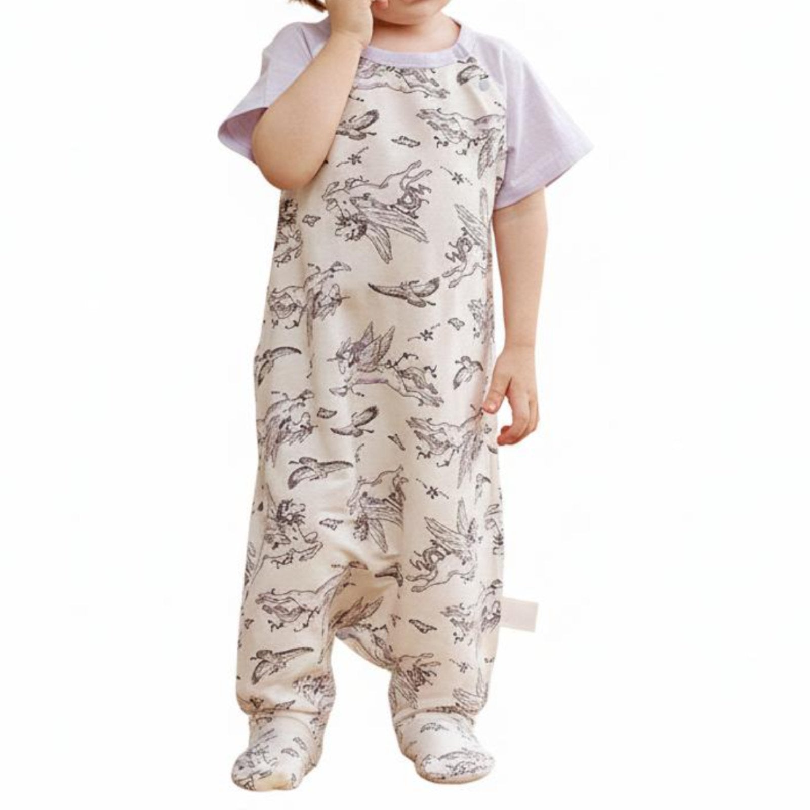 Baby Split-Leg Sleeping Bag Soft Short Sleeve Sleep Sack Fun Print for Toddlers