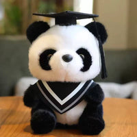 2 Pieces Graduation Panda Stuffed Animal Wearing Cap and Gown for Graduates