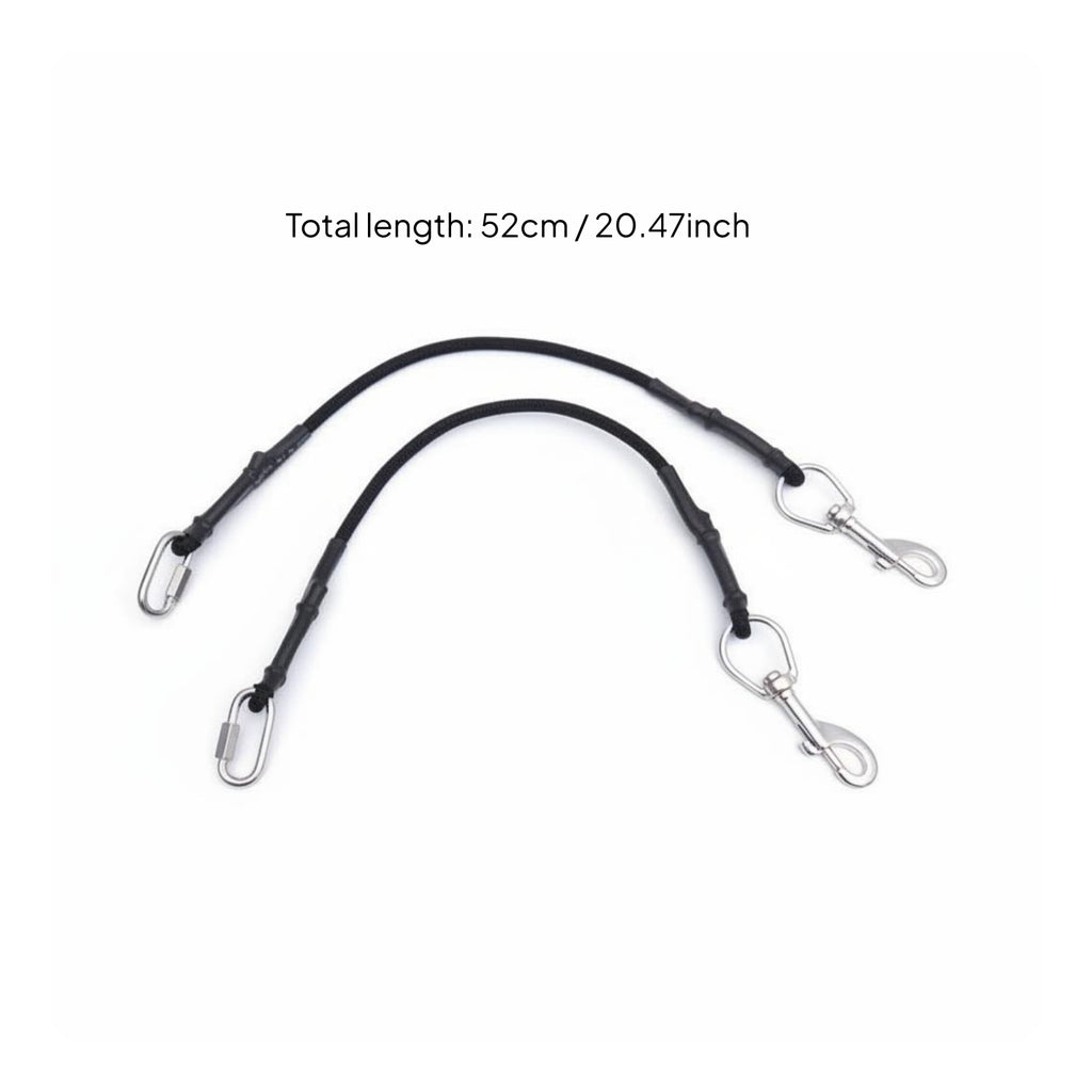 Diving Bottle Rigging Kit 316 Stainless Steel Scuba Bungee Leash Pair Quick Release Clip Water Sports Gear for Underwater