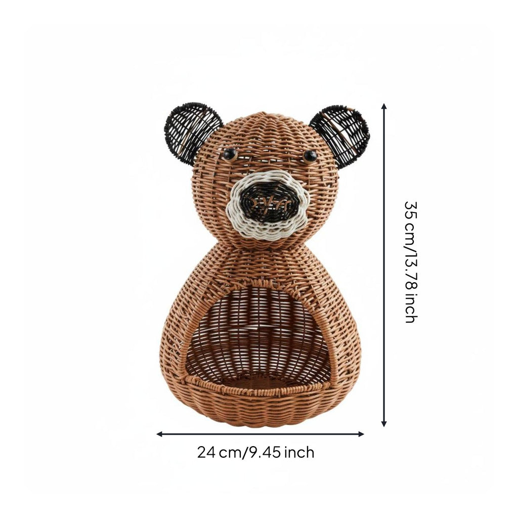 Animal Shaped Container Large Capacity Faux Rattan Creature Container