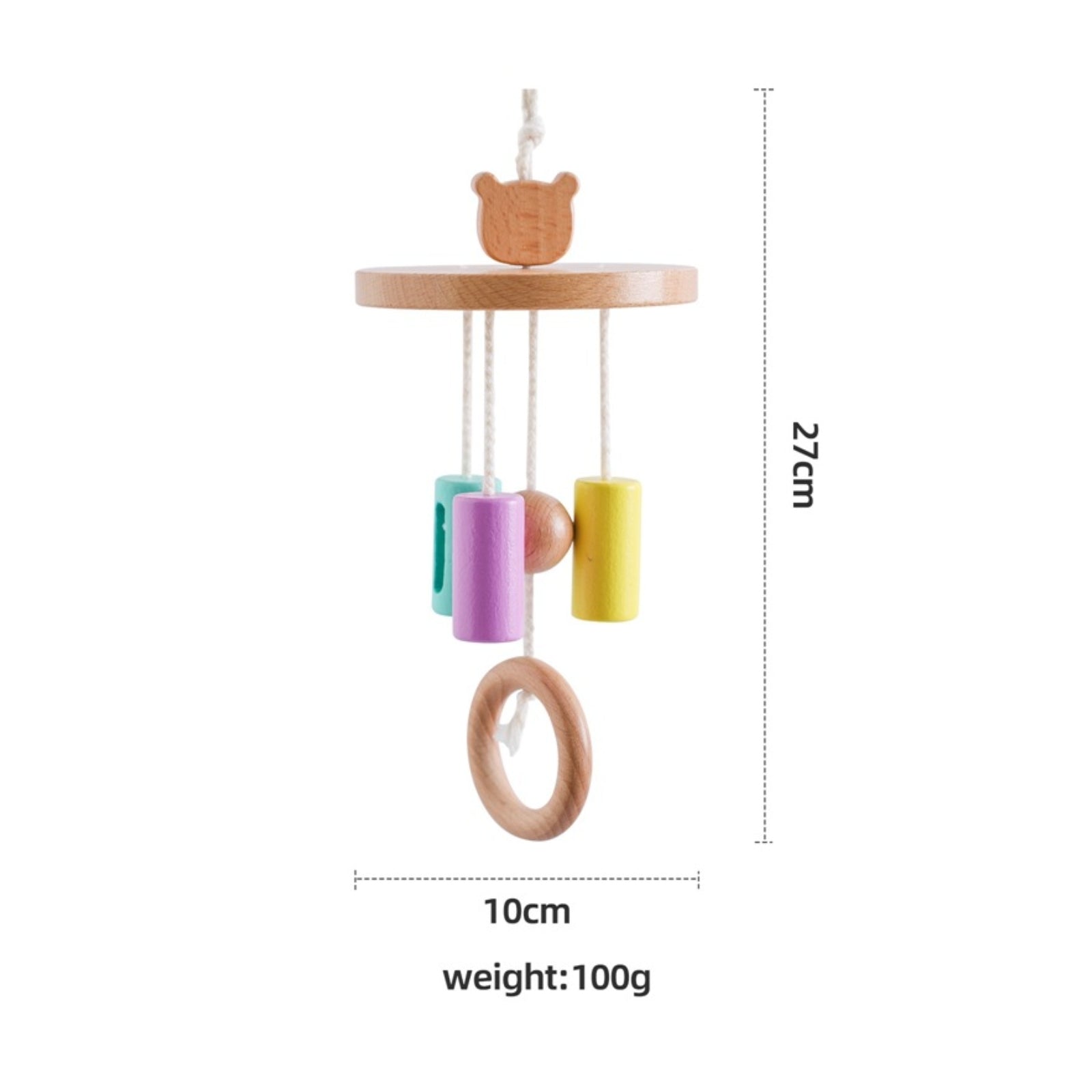 Educational Crib Mobile Natural Wooden Crib Mobile Handmade for Infants