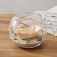2 Pieces Mini Fishing Boat Model Realistic Decoration Mediterranean Design