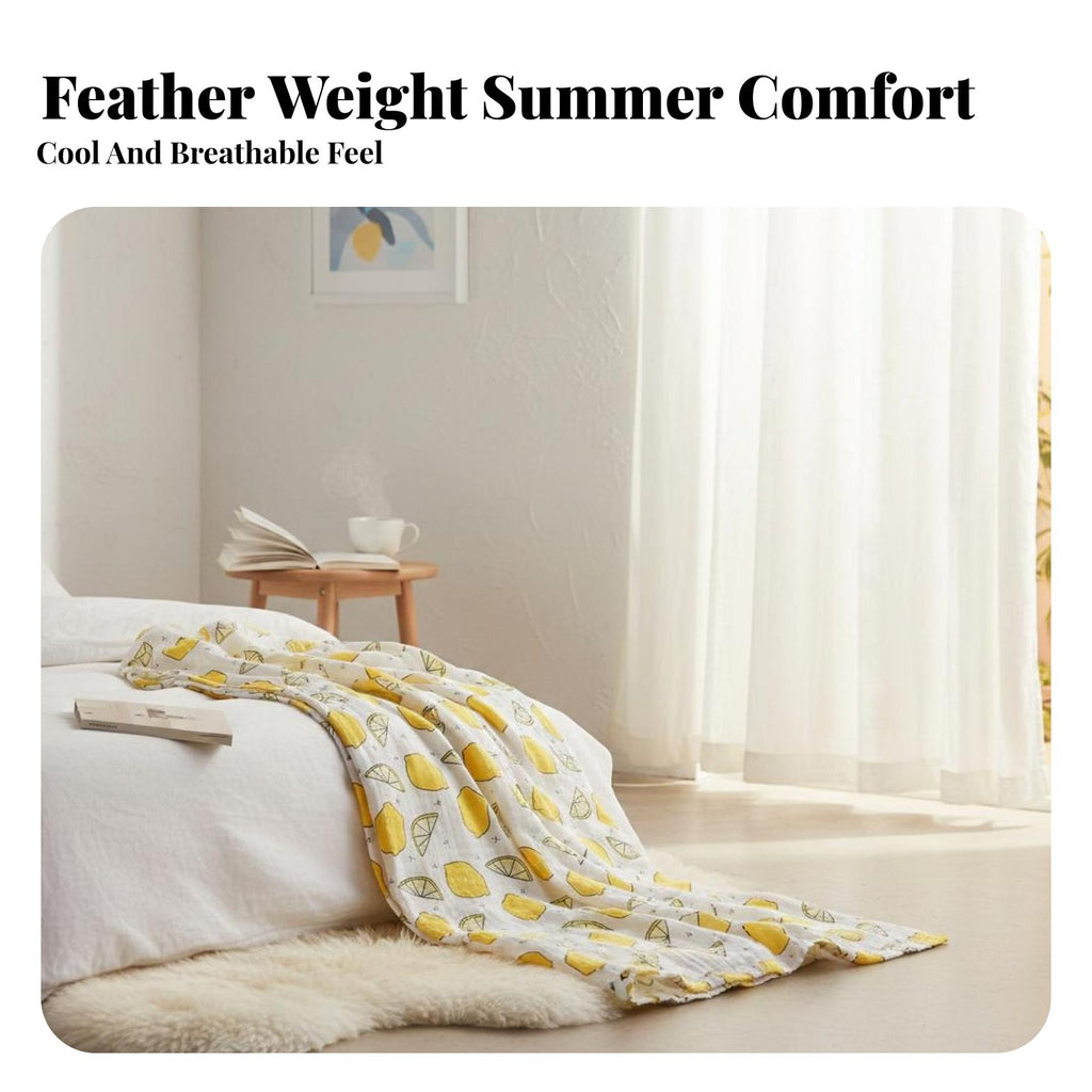 Double-Layer Printed Coverlet Breathable Towel Blanket Absorbent for Summer Use