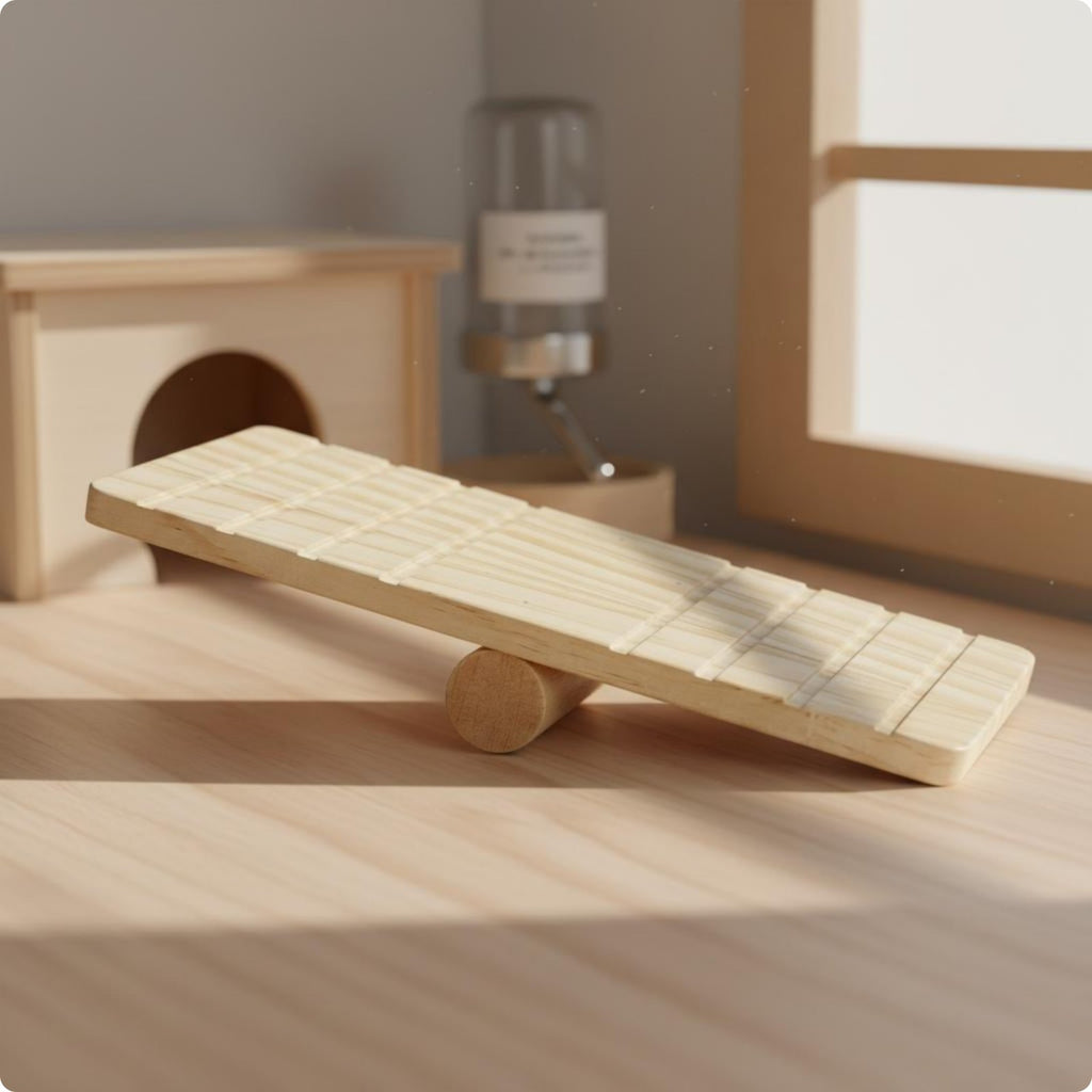 Wooden Hamster Seesaw Safe to Chew Hamster Seesaw Long-Lasting for Playpen