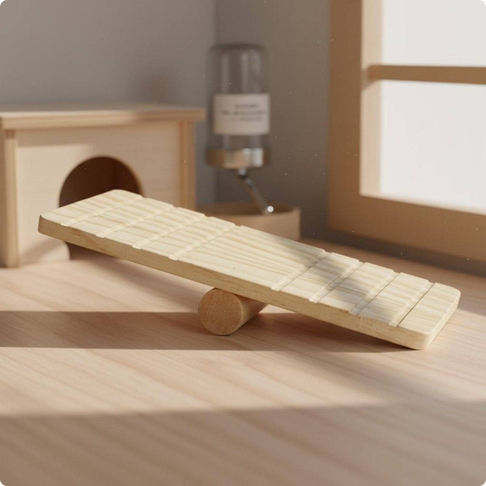 Wooden Hamster Seesaw Safe to Chew Hamster Seesaw Long-Lasting for Playpen