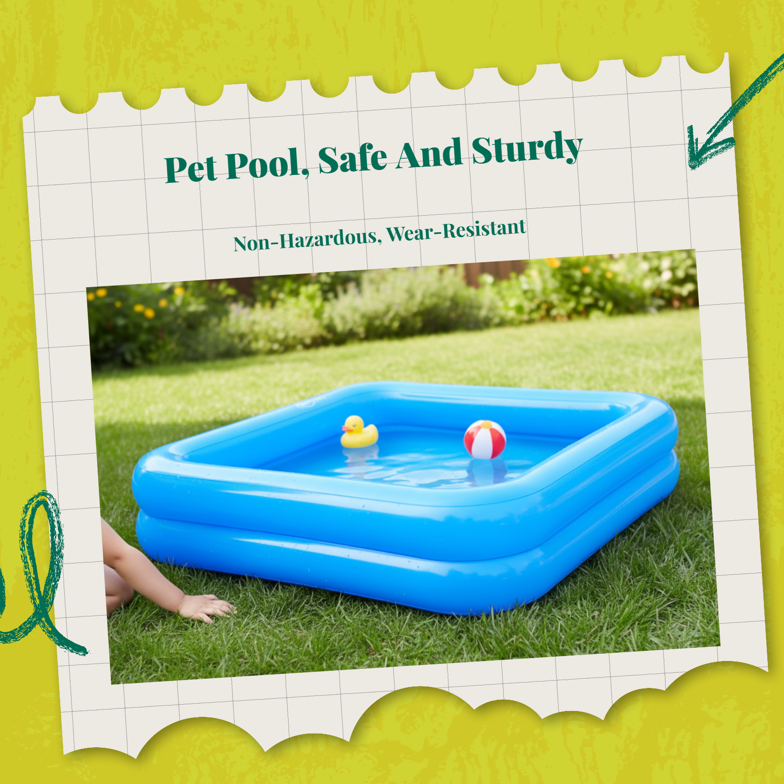 Leak-Resistant Animal Pool, Easy Clean, Portable Bowl