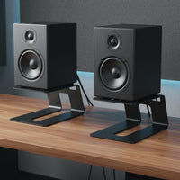 2 Pieces Studio Speaker Riser 5 Degree Upward Angled Studio Speaker Stand Heavy Duty Desktop Speaker Stand Music Producers, Audiophiles