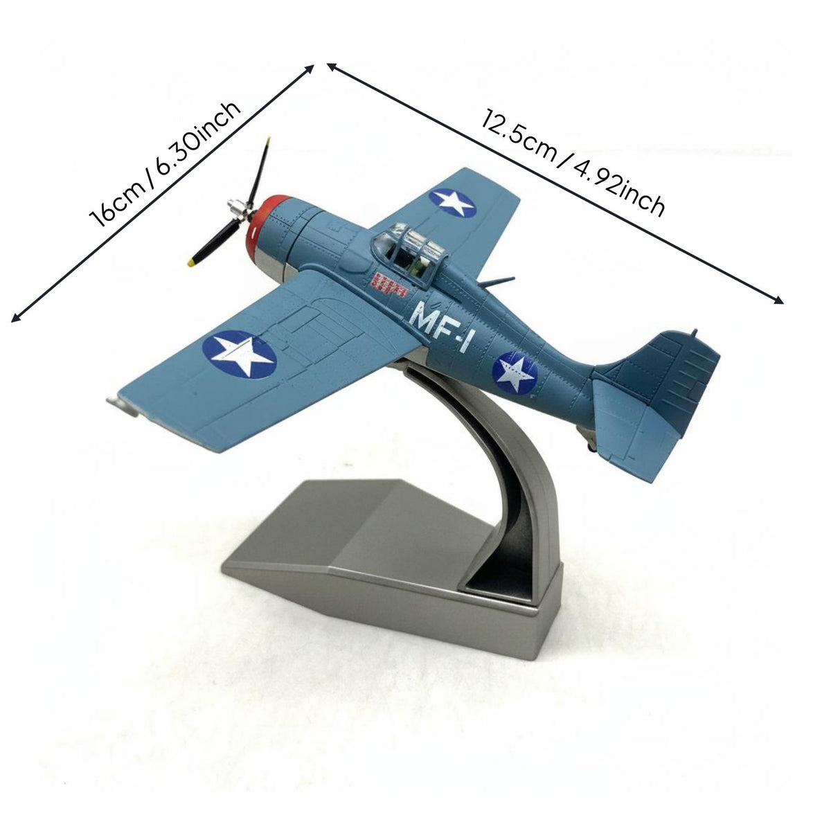 F-4F Fighter Model Plane Preassembled Warplane Display Model High Detail Collector's Plane for Collection
