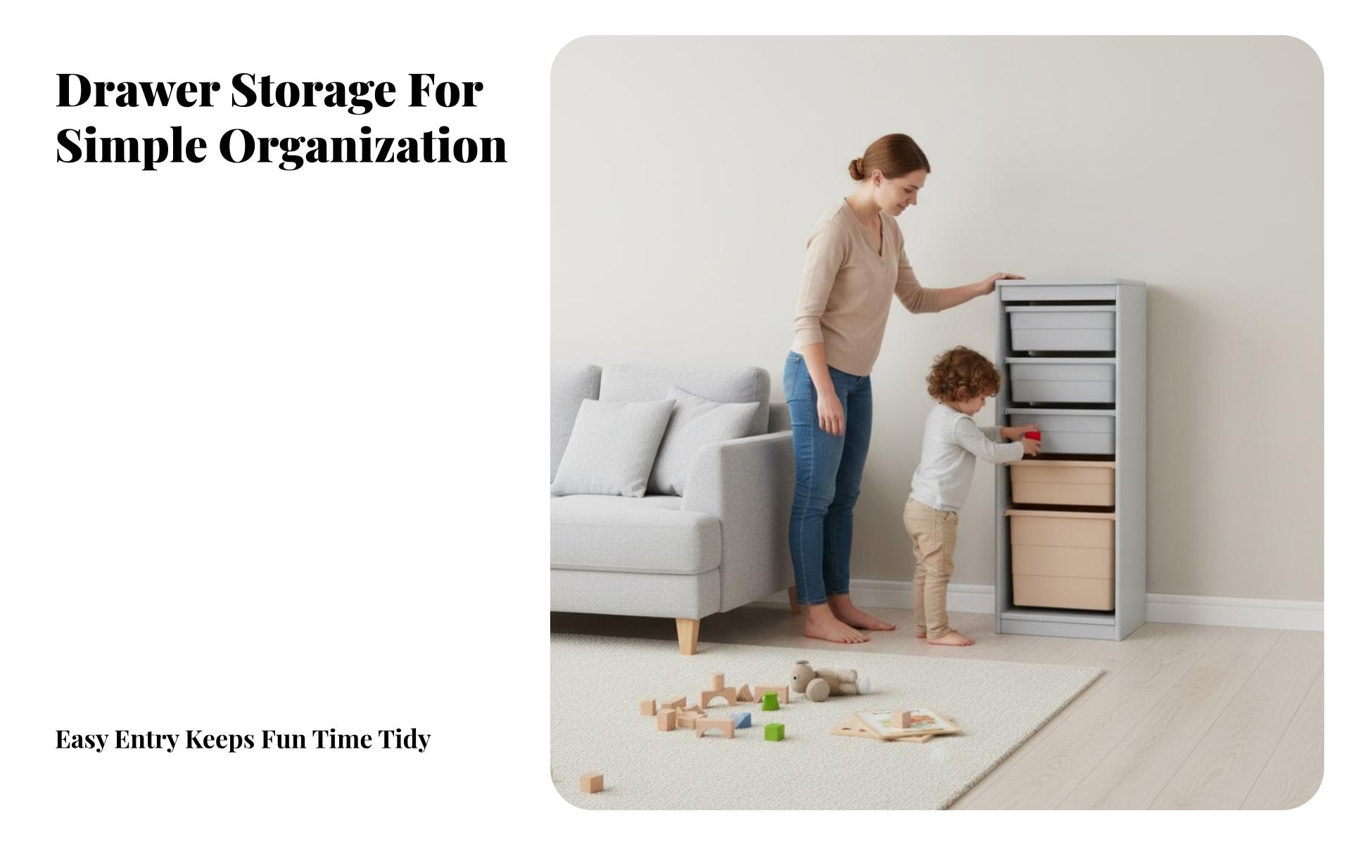 Multi-Bin Storage Unit Large Capacity Toy Organizer Space Saving Easy reach for Children, Toddlers, Playroom, Nursery, Daycare